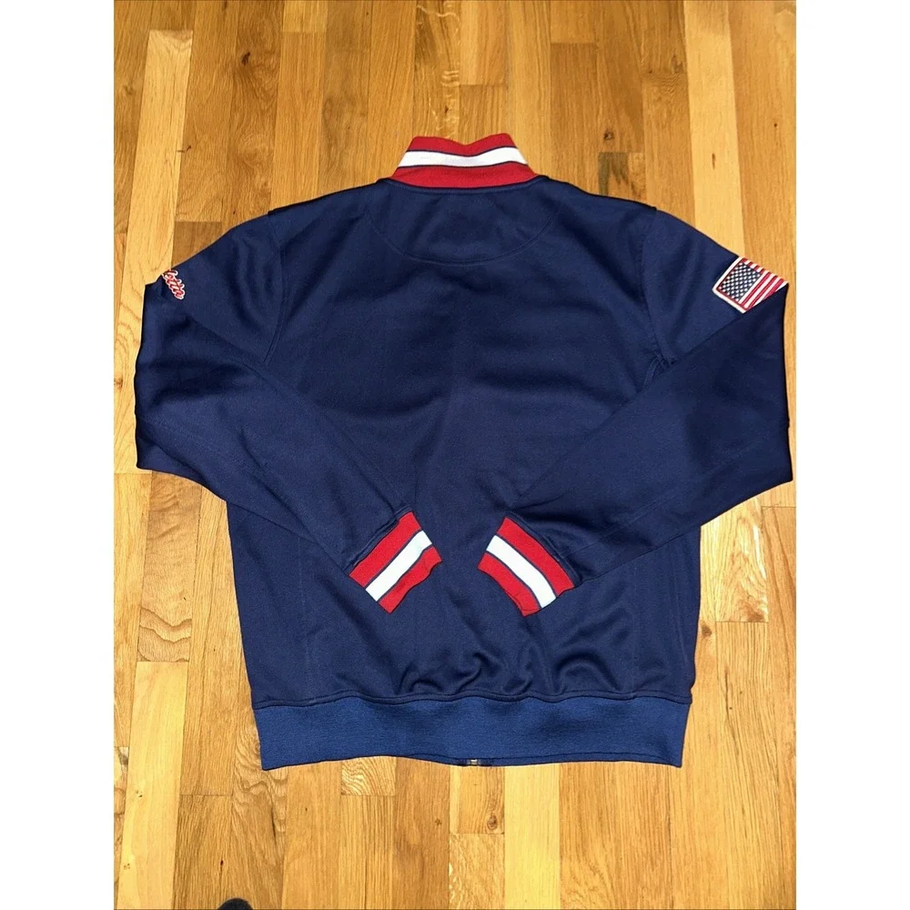 Mondetta Track‎ Jacket Men Large Blue USA United States Patch Olympic Warm-up